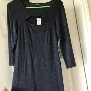 Sparkly navy blue dress from Express